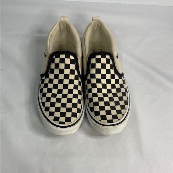 Vans Black and White Slip-On Sneakers Iconic Checkerboard - Picture 3 of 8